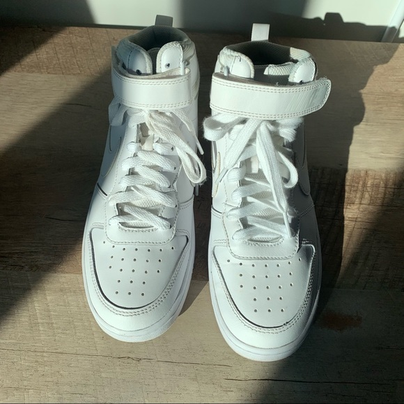 Nike Court Borough Mid 2 White Sneaker Leather 7.5 - Picture 4 of 7